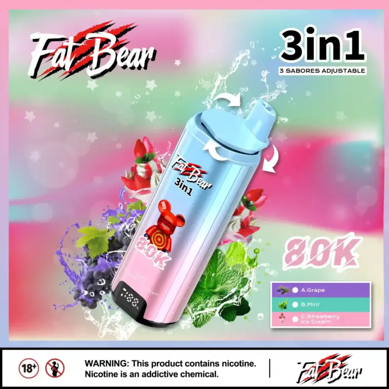 Aivono Aim Fat Bear 80K Puff 3 in 1 Multi Flavor Einweg-E-Zigarette