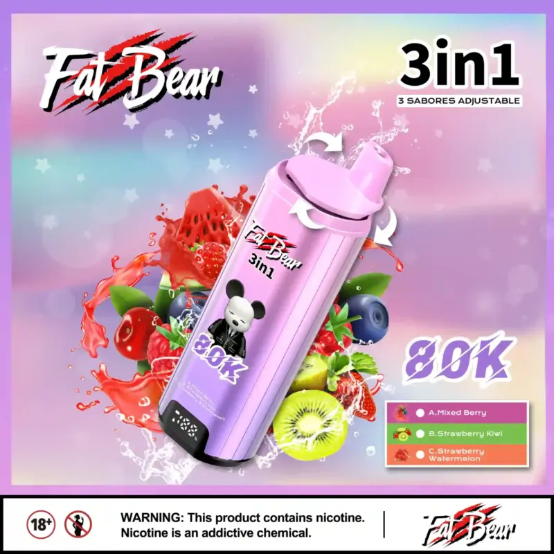 Aivono Aim Fat Bear 80K Puff 3 in 1 Multi Flavor Einweg-E-Zigarette