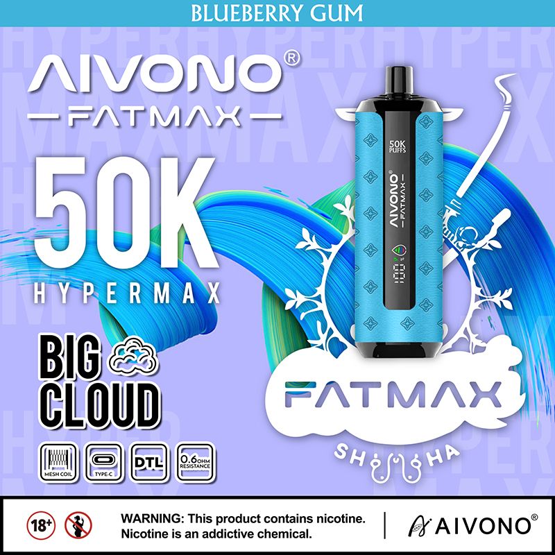 Aivono-Aim-Fatmax-50000-High-Puff-Electronic-Shisha-Hookah-Pen-for-DTL-50K-Puffs-Big-Cloud-Vape-with-Blueberry-Gum-Flavor-in-EU-Vape-Shop